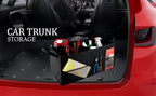 Handy Laundry Car Trunk Organizer – Large 2 Compartment Storage Bin with Non-Slip Fastener, Mesh Side Pockets & Heavy-Duty Handles, 22 x 10 x 11 in, Black – Prevents Shifting & Rolling