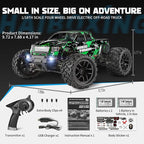 1:18 Scale All Terrain RC Car 18859, 36 KPH High Speed 4WD Electric Vehicle with 2.4 GHz Remote Control, 4X4 Waterproof Off-Road Truck with Two Rechargeable Batteries