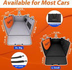 Dog Car Seat Cover for Back Seat - Upgraded PU Leather Dog Hammock, 400lbs Hard Bottom Backseat Pet Cover, Waterproof Anti-Scratch + Pet Safety Belt (Black-54“x18”)