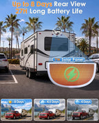 Wireless Backup Camera for Towable-RV: 1-Second Magnetic No Wiring Long Distance Signal for Thor/Forest River Series RVs - 7.3" Recording Monitor HD 1080P Auto Sleep Solar RV Backup Camera