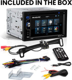 Elite BV755BLC Car Stereo System - 6.2 Inch Double Din Touchscreen, Bluetooth Audio & Calling Head Unit, Radio Receiver, CD Player, USB, SD, Backup Camera, Hook Up To Amplifier