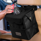 Car Trash Can [Touring Edition] - Removable Liner - 100% Leakproof, Odor Control Lid, Hanging Garbage Bin for SUV, Truck, Car (2 Gal, Black)
