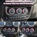 Audio Air Conditioning Button Cover Decoration Twist Switch Ring Trim for Jeep Wrangler JK JKU Patriot 2011-2018, Compass 11-16, Liberty 08-12, Dodge Challenger 08-14 Interior Accessories Pink 3PCS