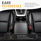 2 PCS Car Seat Gap Filler Compatible with Explorer, Edge, Escape, Expedition & Bronco Sport Accessories, Seat Gap Organizer with Emergency Glass Breaker & 1 Sunglasses Holder, Black.