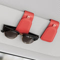 Sunglass Holder for Car Visor, Red, 2 Packs | Suede Cloth, Magnetic, Organizer for Car Accessories
