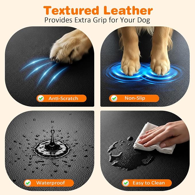 2026 Upgraded XL Dog Back Seat Extender for Full-Size Crew Cab Trucks, Hard Bottom PU Leather Dog Car Seat Cover Holds 500lbs, Waterproof Pet Seat Protector for F150, Silverado, RAM 1500