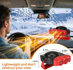 Portable Car Heater - Car Defroster for Vehicle, 150W Automotive Heater Fan with 180° Swivel Bracket, 3 Outlets for Wide Heat Distribution, for All 12V Vehicles (Red)