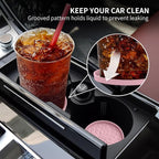 ME.FAN Car Coasters for Cup Holders [4 Pack] - 2.75In Silicone Auto Mug Mats - Universal Non-Slip Recessed Car Interior AccessoriesDusty Rose