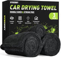 2+1 Pack Car Drying Towels – Microfiber Towels for Cars (36" x 24"), Ultra-Absorbent, Streak-Free, Scratch-Free, No Water Spots, Double-Twist Pile & Edgeless Design, Grey