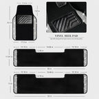 3 Row Bling Diamond Car Mats Shining Carpet Rhinestones Sparkly Glitter Floor Mats Anti-Slip PVC Heel Pad Universal for Automotive SUV,Sedan,Van, 3rd Row 2 Rear for Girl Women, Black Silver