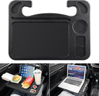 4 In 1 Car Steering Wheel Desk for Laptop,Versatile Upgraded Car Seat Tray, Spacious Steering Wheel Table With Tablet Holder and Dual Sauce Racks,Steering Wheel Under Table Console (Large)