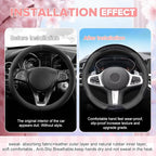 Gray Steering Wheel Cover,Slip-Proof Breathable Comfort PU Imitation Leather Cute Car Accessories for Women Girl, Universal Protector in All Season 15 inch Fit Most Car