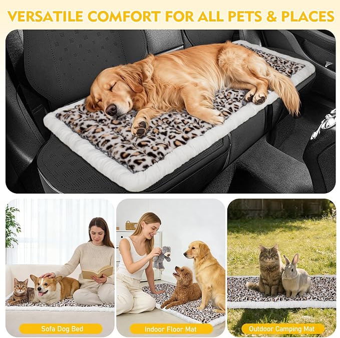 Backseat Dog Bed Mat for Car, Non-Slip Scratch-Resistant Dog Car Seat Cover, Soft Thick Pet Travel Cushion, Washable Back Seat Protector Blanket for Cars SUVs Trucks, 53 x 24 Inches