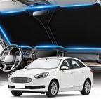 300T Universal Car Windshield Sun Shade, Foldable Reflective for Windshield & Window Shades with Overlapping Design, Car Interior Accessories (57" L x 30" W)
