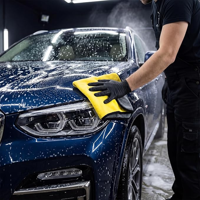 80 Pcs Microfiber Towels:16"x16" Microfiber Drying Towels Bulk Micro Fiber Car Cleaning Cloth for Cars Drying Washing Polishing Office Windows Cleaning Household Supplies (Gray,Yellow)