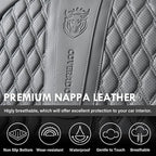 Coverado Front Seat Covers, Car Seat Cover, Leather Seat Covers for Car, Automotive Seat Covers Protector with Lumbar Support Universal Fit for Most Sedans SUV Pick-up Truck(Gray)