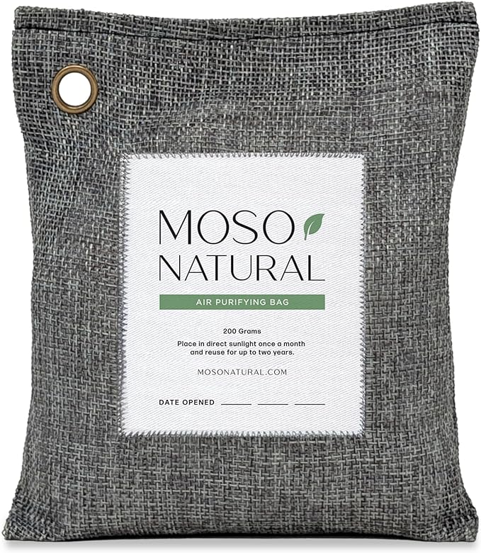 Air Purifying Bag 200g, Charcoal Odor Absorber, Car Odor Eliminator & Closet Deodorizer for Home & Pet, Lasts 2 Years, Unscented Bamboo Charcoal Bags, HGTV Editors' Pick