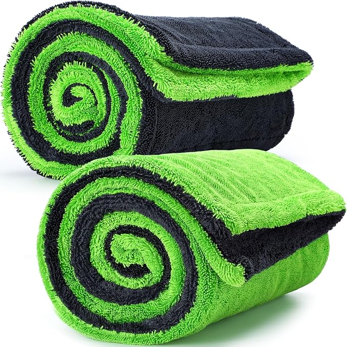 2 Pack Car Drying Towels 48"x24" Extra Large Microfiber Towels for Cars 1400gsm Super Absorbent Car Detailing Drying Towel Streak Free Lint Free No Water Spots Double-Twist Pile