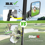 Golf Cart Mirror No Drilling Side Mirrors Universal for Yamaha, Club Car, EZGO, Folding Side Rear View Mirrors Adjustable 180 Degree HD Glass