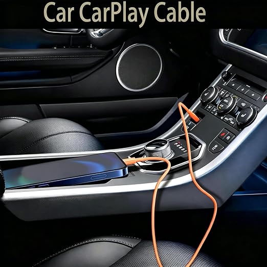 Orange iPhone 17/17E Car Carplay Cable for iPhone 17/16/15, 15/16/17 Pro Max 15 16 Plus Charging Cable, USB A to USB C Cord for iPad 10th Gen iPad Pro, Air 5th 4th Mini 6th Replacement Cord (10FT)