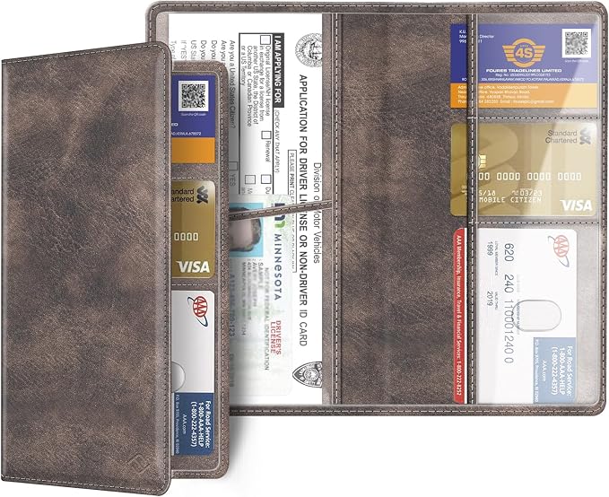 Car Registration and Insurance Card Holder, Vehicle Glove Box Card Organizer Wallet Automobile Accessories for License