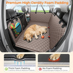 2026 Upgraded Back Seat Extender for Dogs - Large Hard Bottom Dog Car Seat Cover Holds 550lbs, Waterproof Dog Hammock Pet Bed with High-Density Foam Non-Slip Backseat Protector