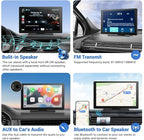9" Wireless Apple Carplay Screen for Car & Android Auto with Backup Camera | Portable Touchscreen with OTA Update, GPS Navigation/Mirror Link/Voice Control/5.0 Bluetooth