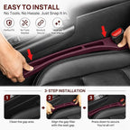 Car Seat Gap Filler Organizer, Car Organizer Front Seat 2-in-1 Storage No-Drop for Storing Phones, Keys, Fits Most Cars, Trucks, SUV (2Pcs, Red)