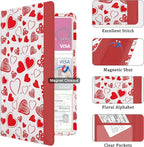 Car Registration and Insurance Holder, with Magnetic Closure for License, Cards and Documents, All Vehicle Needs and Car Accessories (Heart)