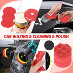 52PCS Car Detailing Kit Auto Cleaning Tools Wash Set with Storage Carry Bag Home Use for Interior Exterior Deep Clean Polish Car Care Windshield Dashboard Seat Air Vents Wheels Tires, Red