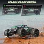 1:18 Scale RC Truck 18859E, 4X4 Off-Road Vehicle with Speeds up to 36km/h, Hobby Grade 2.4GHz Remote Control, Water-Resistant Electronics, Two 7.4V Li-Po Batteries for Extended Playtime