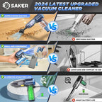 Portable Car Vacuum Cleaner Cordless High Power 17000PA 3 in 1 Foldable Handheld Vacuum Cordless with Brushless Motor for Inflation,Dust Blowing,Home Car Cleaning HL132 Blue