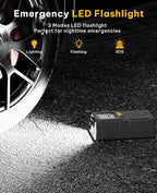 Tire Inflator Portable Air Compressor-150psi Cordless Portable Air Pump for Car Tires Faster Inflation with Tire Pressure Gauge