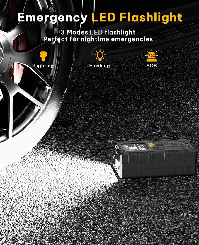 Tire Inflator Portable Air Compressor-150psi Cordless Portable Air Pump for Car Tires Faster Inflation with Tire Pressure Gauge