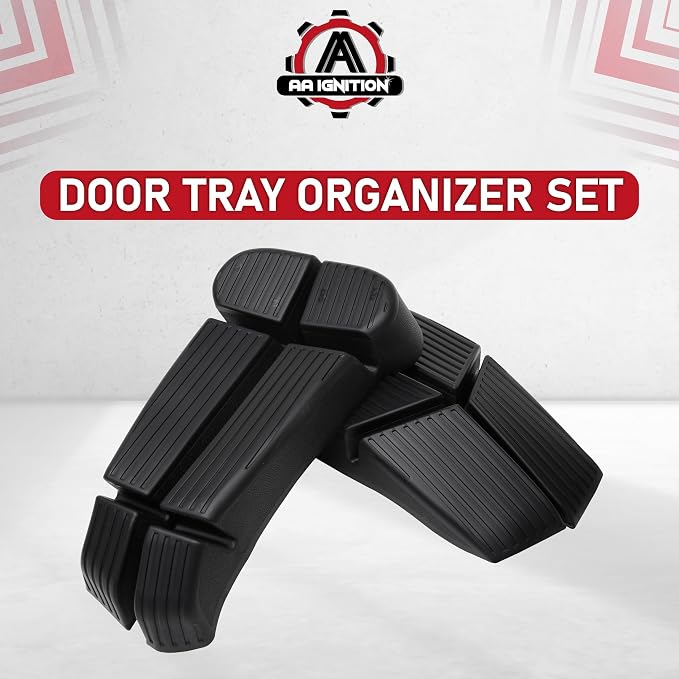 Front and Rear Door Slot Tray Organizer Set of 4 - Compatible with Tesla Model Y 2020-2023 Vehicles - Car Door Tray Pockets Organizer, Protector Side Storage Accessories - Black