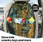 William Morris Forest Animals Raven Fox Peacock Blue Green Floral Car Seat Back Kick Protectors Kick Mats With Storage Pockets For Vehicles To Protect From Dirt Mud Scratches 2 Pack