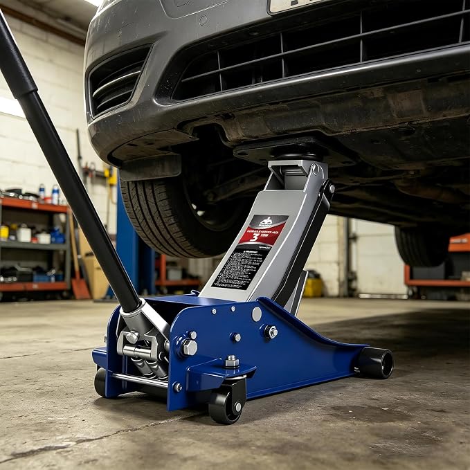 6600LBS Floor Jack, 3 Ton Capacity Car Jack, Low Profile Protable Hydraulic with Dual Pumps, Quilckly Lift and Slow Descent, Lifting Range 3-1/8" Min to 20" Max Blue and Grey