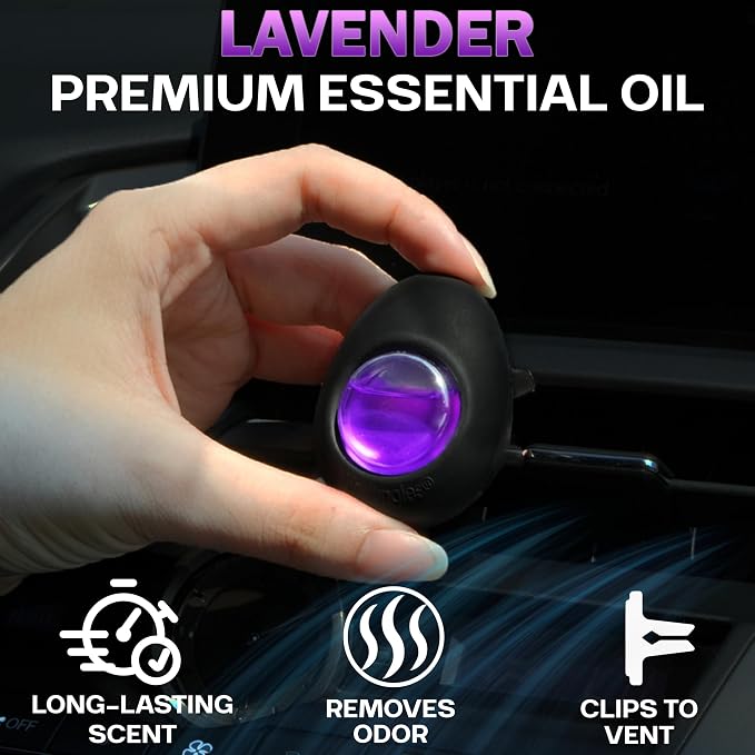 Car Air Freshener Vent Clip 3 Count (Pack of 2), Lavender Scent | Long-Lasting Car Odor Eliminator, Easy Clip-On, Up to 180 Days Freshness for Cars, Trucks, and SUVs, 4 mL Each