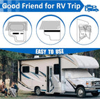 RV Windshield Cover Compatible with Ford E450 Class C 1997-2025 RV Front Window 4 Layers Class C Motorhome Cover 27 Foot Temperature Control Sunshade/Snow Cover Upgraded Strong Magnet