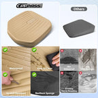 Premium Leather Car Seat Cushion, Comfort Memory Foam Driver Seat Cushion for Long Driving, Waterproof Non-Slip Seat Cushions for Cars, Truck, SUV, Office Chairs, Stadium, Beige