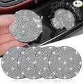 4pcs Bling Car Cup Holder Coaster, 2.75 inch Anti-Slip Shockproof Universal Fashion Car Coasters Insert Bling Crystal Rhinestone Automotive Interior Accessories for Women (4 pcs, White)