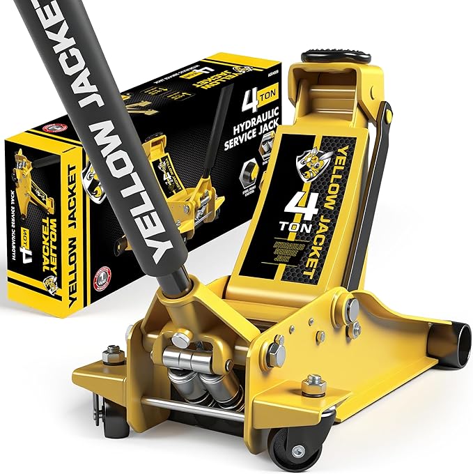 Low Profile Floor Jack with Dual Pumps Quickly Lift Hydraulic Car Jack with Pad, 4 Ton (8,800 lb) Capacity
