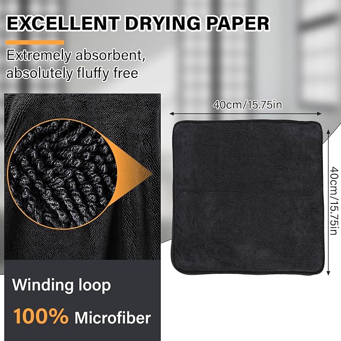 Shiny Shower Cleaning Cloth, Super Absorbent Bath Towels, Shower Doors Drying Towels, Streak Free Glass Window Car Mirror Microfiber Cleaning Cloths (3, 16"X16")