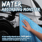 48”x24” Car Drying Towel for Full-Sized SUV, Dual Sided Microfiber Car Cleaning Towel with Twisting Yarn Technique, 1400GSM Super Absorbent Scratch-Free, Machine Washable (Dark Gray - Blue)