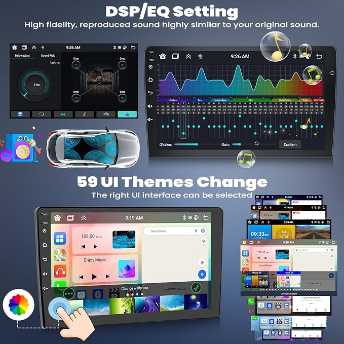 6+128G 8 Core Android 13 Car Stereo for Ford Fusion Mondeo 2013-2019 with Wireless CarPlay&Android Auto,9" Touchscreen Car Radio,5G WiFi,GPS,Mirror Link,Bluetooth 5.0,FM RDS,DSP 32EQ,SWC,Backup Camera