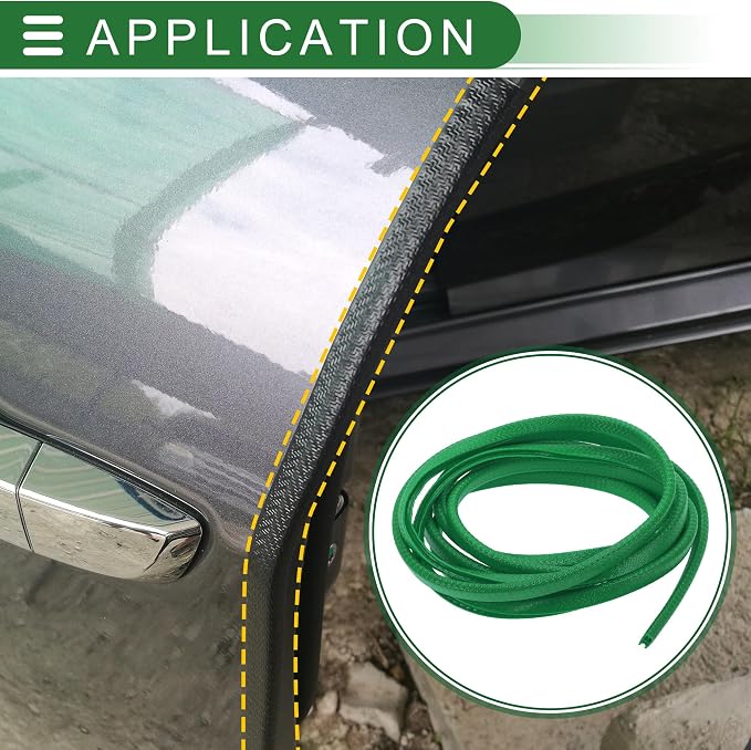 Universal Car Door Edge Protective Sealing Strip U-Type Door Scratch Protection Guard, 9.84ft 300cm, Anti-scratch Collision, PVC Iron, Green