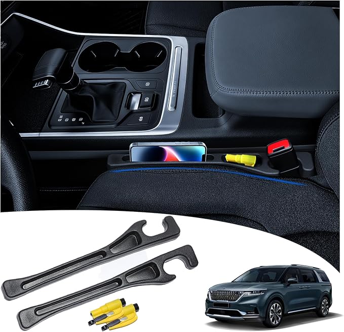 【Compatible with Kia Carnival】 Seat Gap Filler,No Drop Seat Guard Compatible with Kia Carnival,Drop Seat Guards for Cars(2Pcs),Emergency Keychain Car Escape Tool(2Pcs)