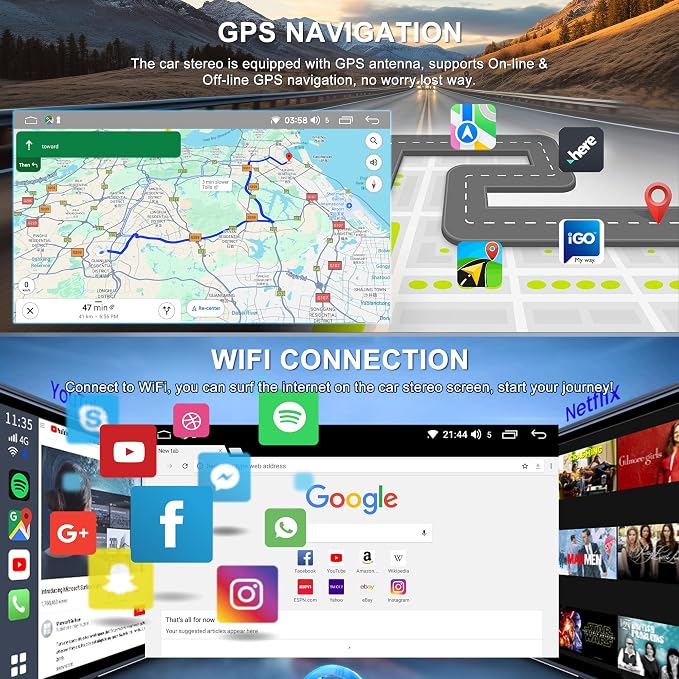 2+64GB Car Stereo Radio for Hyundai Sonata 2015 2016 2017, 9.7" Touchscreen Android 15 Car Radio Stereo Head Unit with Wireless CarPlay Android Auto GPS Navigation SWC FM DSP WiFi Bluetooth Camera