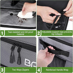 Golf Trunk Organizer, Waterproof Car Golf Locker with Separate Ventilated Compartment for 2 Pair Shoes, Golf Storage for Balls, Tees, Cap, Clothes, Gloves, Accessories, Gifts for Men, Women