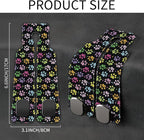 Car Headrest Purse Hanger Colorful Paw Prints 1 Pack Bag Purse Holder for Car Premium Leather Double Metal Hook for Handbags, Grocery Bags and Phones